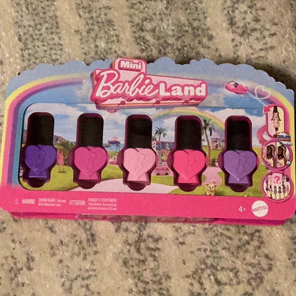 Mini Barbieland Nail containers package of 5. NIB